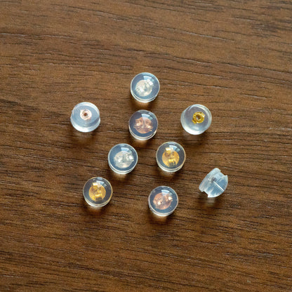 20pcs Sterling Silver Ear Nuts, Gold/ Silver / Rose Gold, Rubber Earring Back Stoppers 5.5mm, Earring Findings Wholesale (#CY-001)
