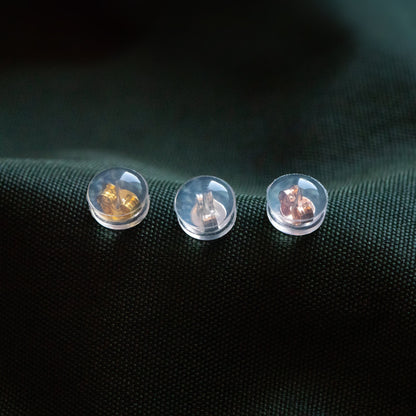20pcs Sterling Silver Ear Nuts, Gold/ Silver / Rose Gold, Rubber Earring Back Stoppers 5.5mm, Earring Findings Wholesale (#CY-001)