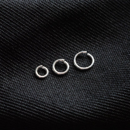 50pcs Sterling Silver Open Jump Rings, 4-6mm by 0.7-0.8mm (20-21 Gauge), .925 Silver Split Ring (CY-007)