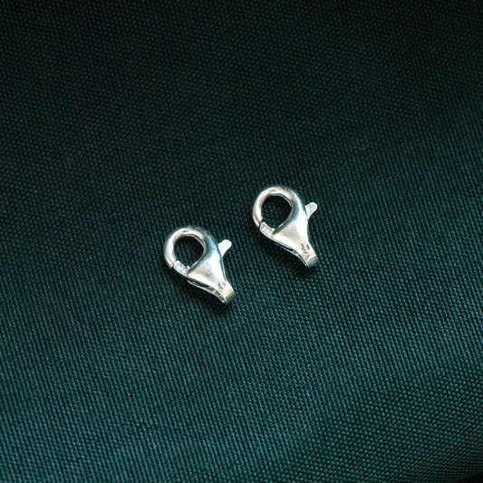 10pcs Sterling Silver Lobster Clasps 9mm, Gold/ Rhodium plated .925 Silver Clasps Wholesale (CY-002)
