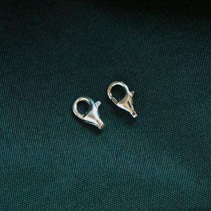10pcs Sterling Silver Lobster Clasps 9mm, Gold/ Rhodium plated .925 Silver Clasps Wholesale (CY-002)