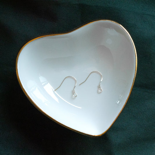 10pcs Sterling Silver Earring Hooks 15mm, Gold/ Rhodium plated .925 Silver Earwires Wholesale (CY-003)