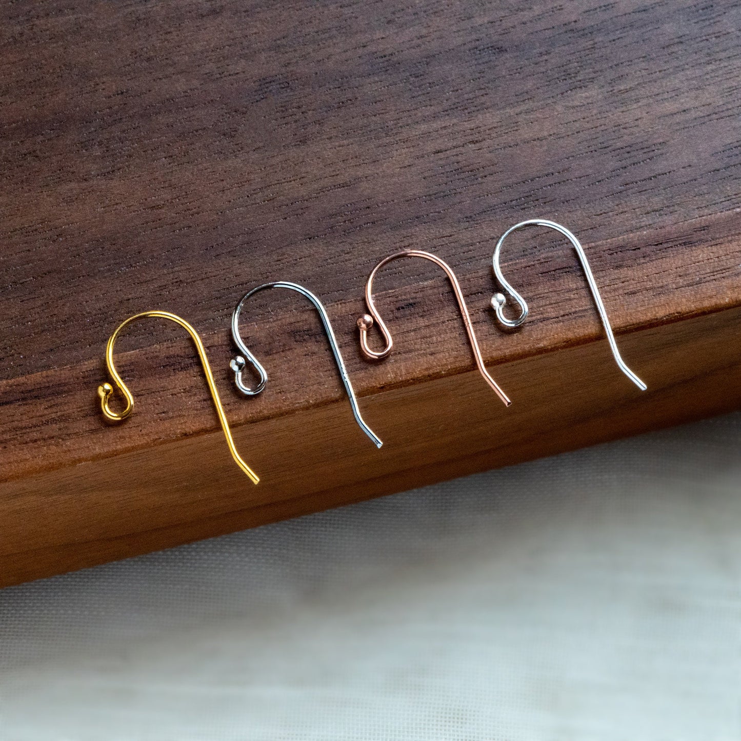 10pcs Sterling Silver Earring Hooks, Gold/ Rhodium/ Rose Gold plated .925 Silver, Earwires with Ball 20x10mm (CY-005)