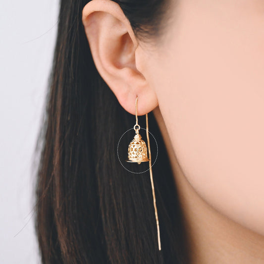 10pcs Gold Jingle Bell Charms, 18K Gold plated Brass, Christmas Bell Pendants 16x12mm (GB-834)