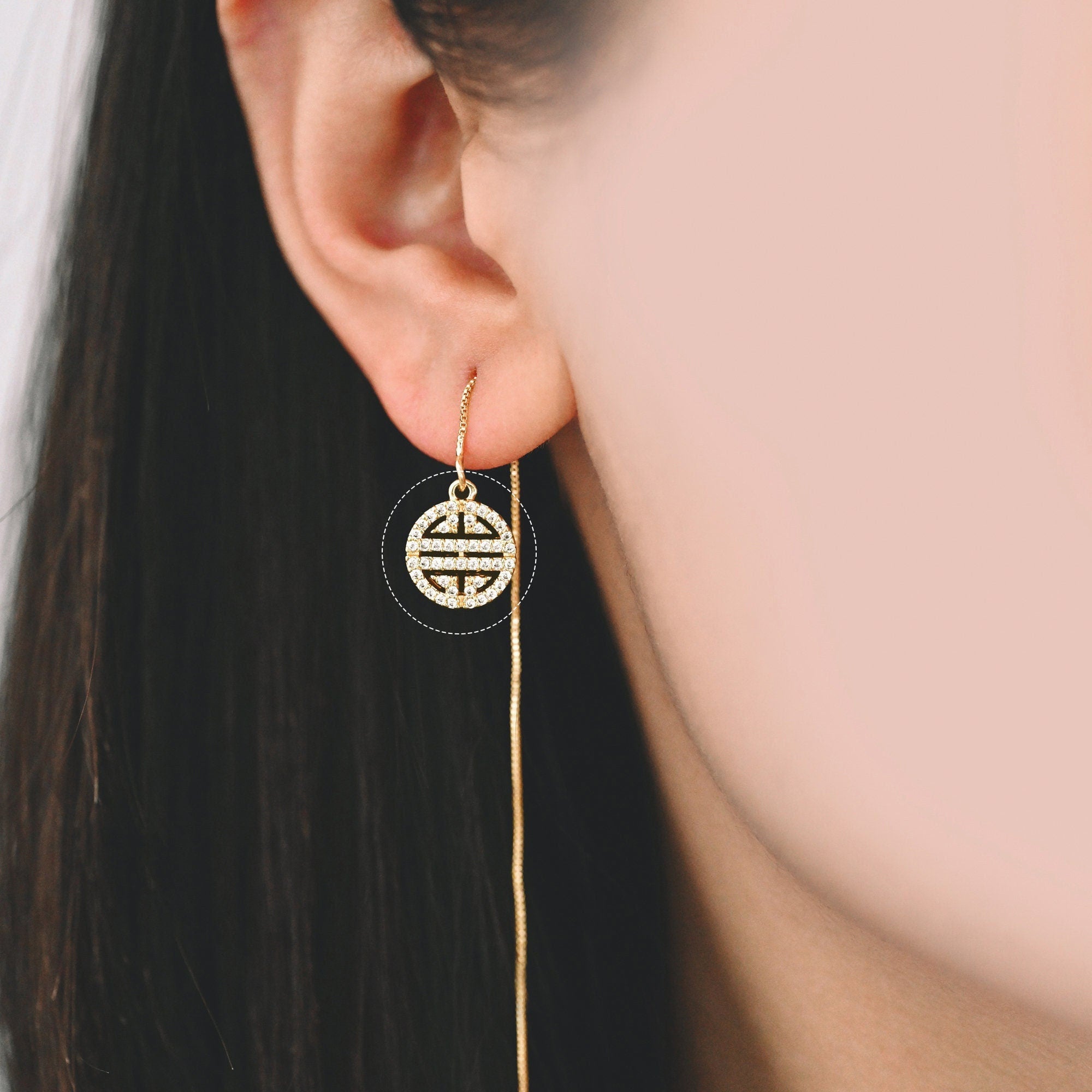 4pcs CZ Pave Gold Round Charms 11x12mm, 18K Gold plated Brass, Round Disk Pendants (GB-3464-B)