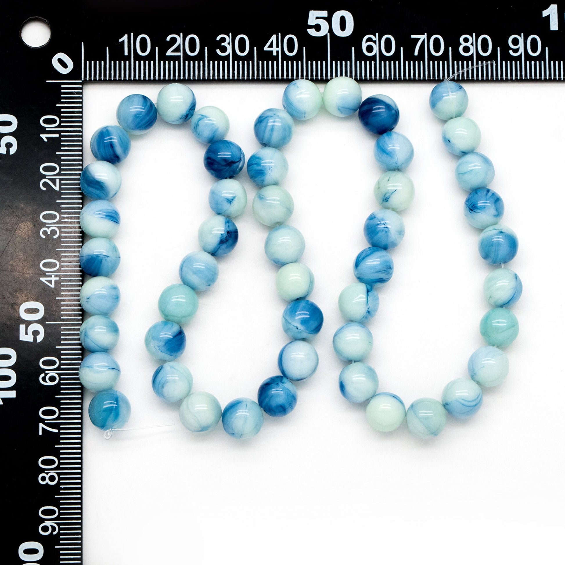 65pcs Smooth Round Glass beads 8mm, Faux Gemstone Beads, Imitation Natural Stone (GM-050)