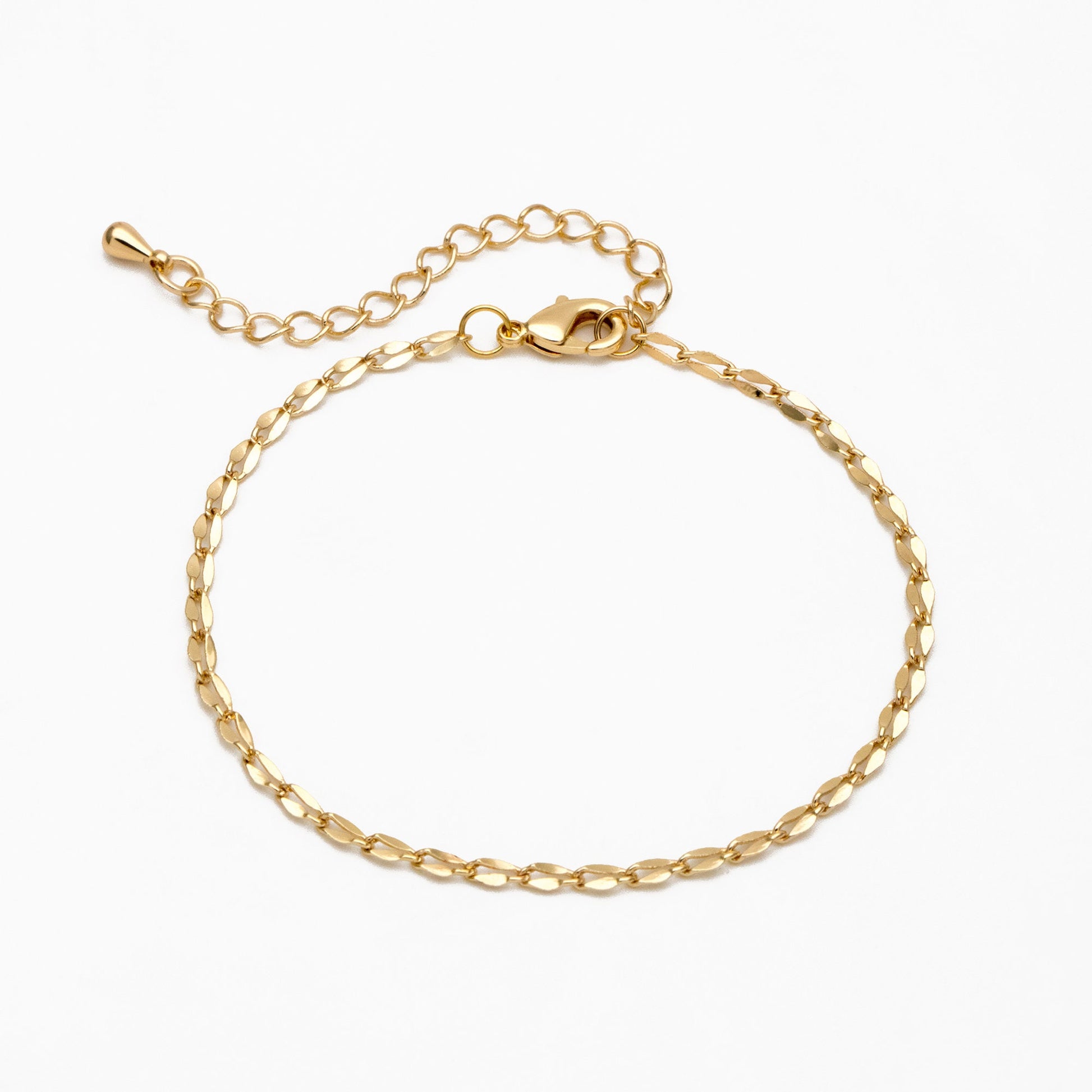 Gold/ Silver Tone Double Bar Linked Chains, Finished Bracelet/ Anklet/ Necklace with Extender Chain, Ready to Wear (#LK-178)