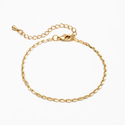 Gold/ Silver Tone Double Bar Linked Chains, Finished Bracelet/ Anklet/ Necklace with Extender Chain, Ready to Wear (#LK-178)