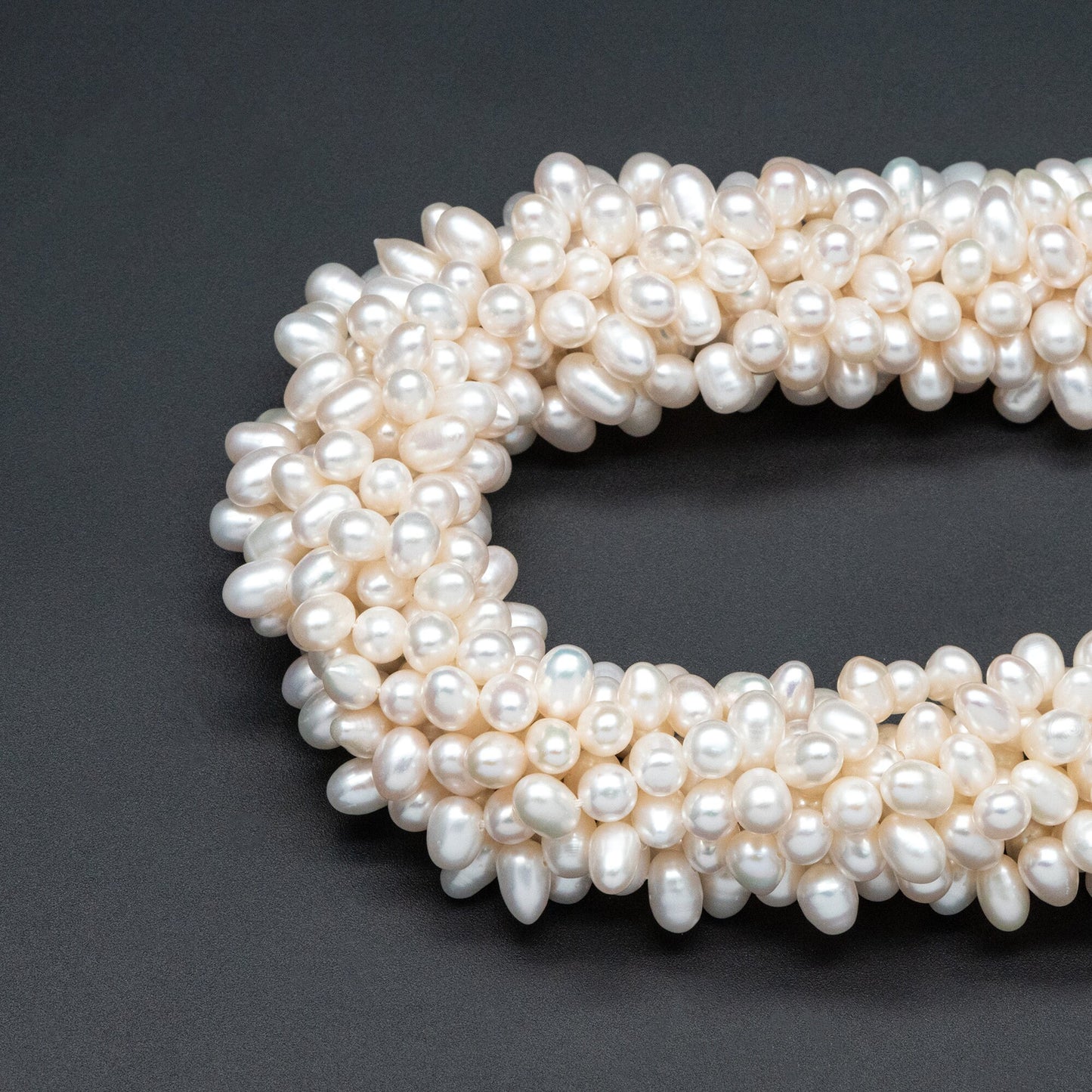Freshwater Oval Pearl 7-8mm, Top Side Drilled, Natural Teardrop Pearl Beads -(PL-80)/ 14.5" Full strand