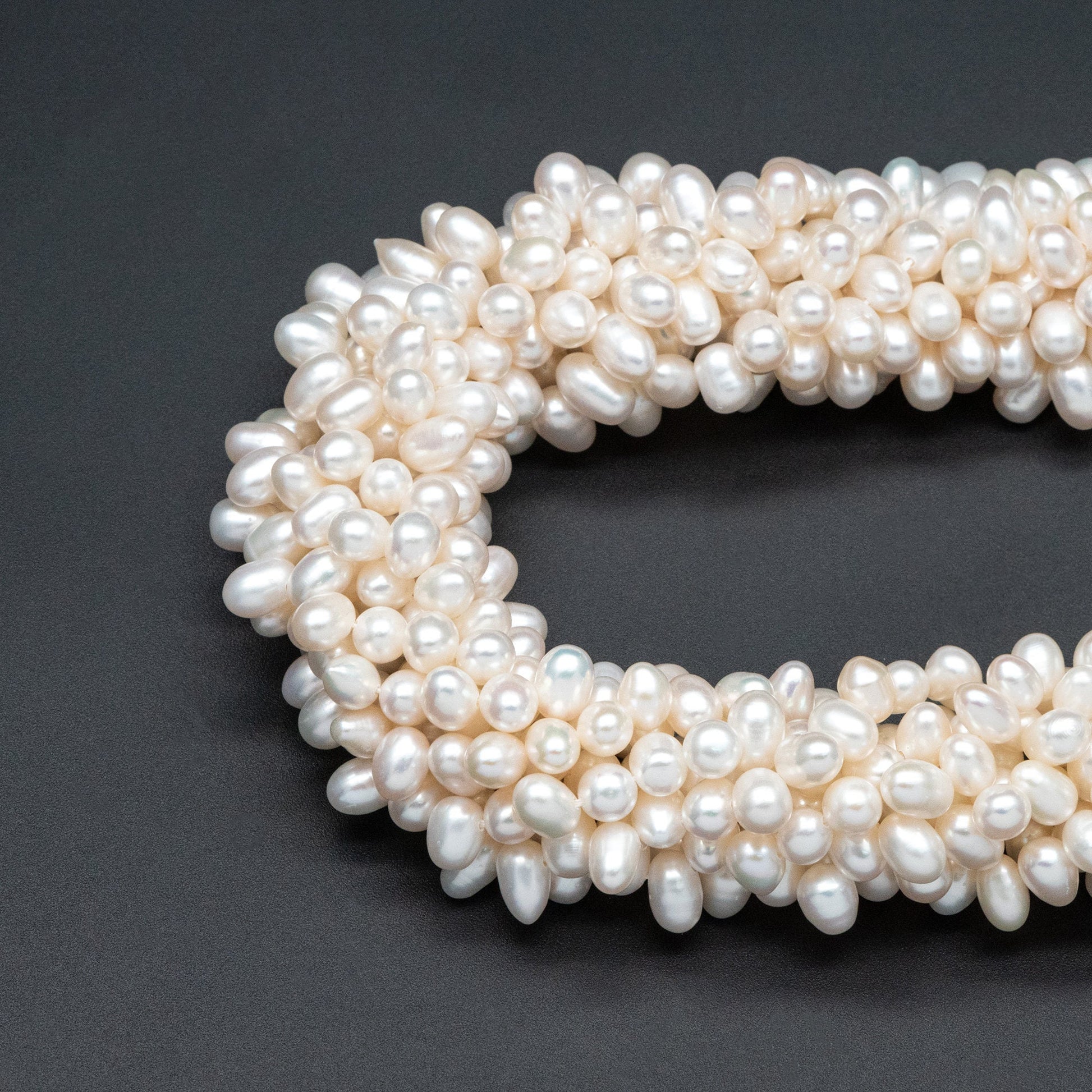 Freshwater Oval Pearl 7-8mm, Top Side Drilled, Natural Teardrop Pearl Beads -(PL-80)/ 14.5" Full strand
