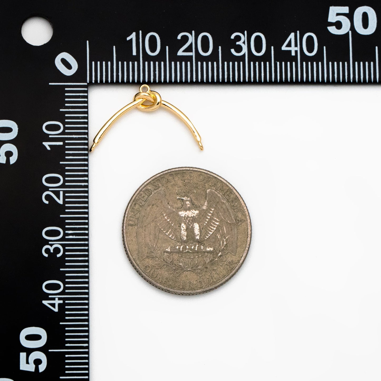 10pcs Gold Knot Connectors, 18K Gold plated Brass, 3 Loops Connector (GB-4405)