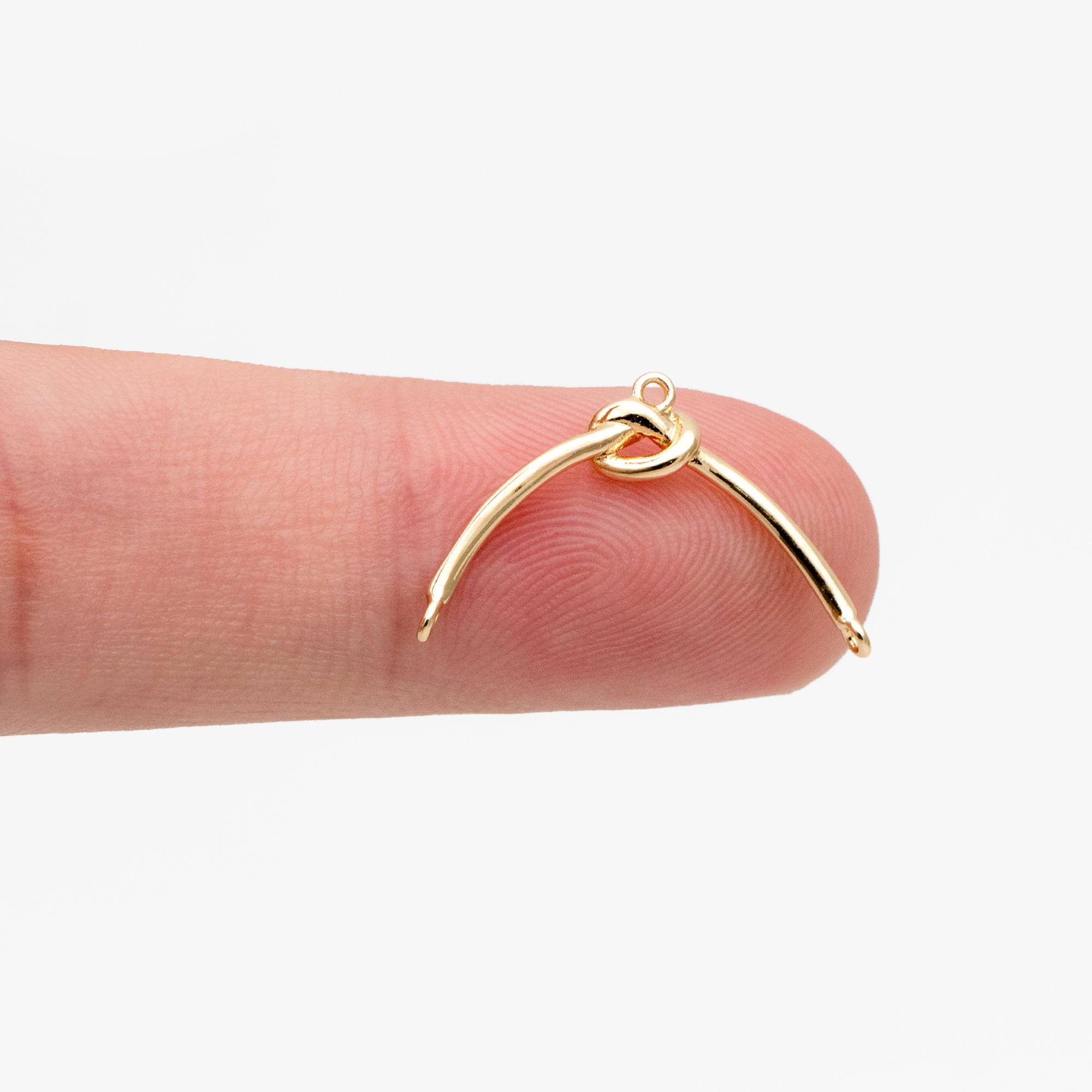 10pcs Gold Knot Connectors, 18K Gold plated Brass, 3 Loops Connector (GB-4405)