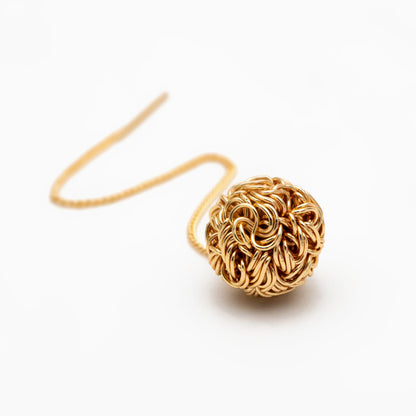 4pcs Gold Wire Ball Chain Earrings, Gold plated Brass, Daity Dangle Earrings (GB-4426)