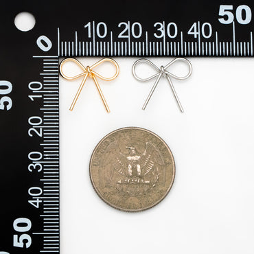 10pcs Gold/ Silver Bowknot Charms, 18K Gold/ Rhodium plated Brass Bow Pendant (#GB-2745-D)