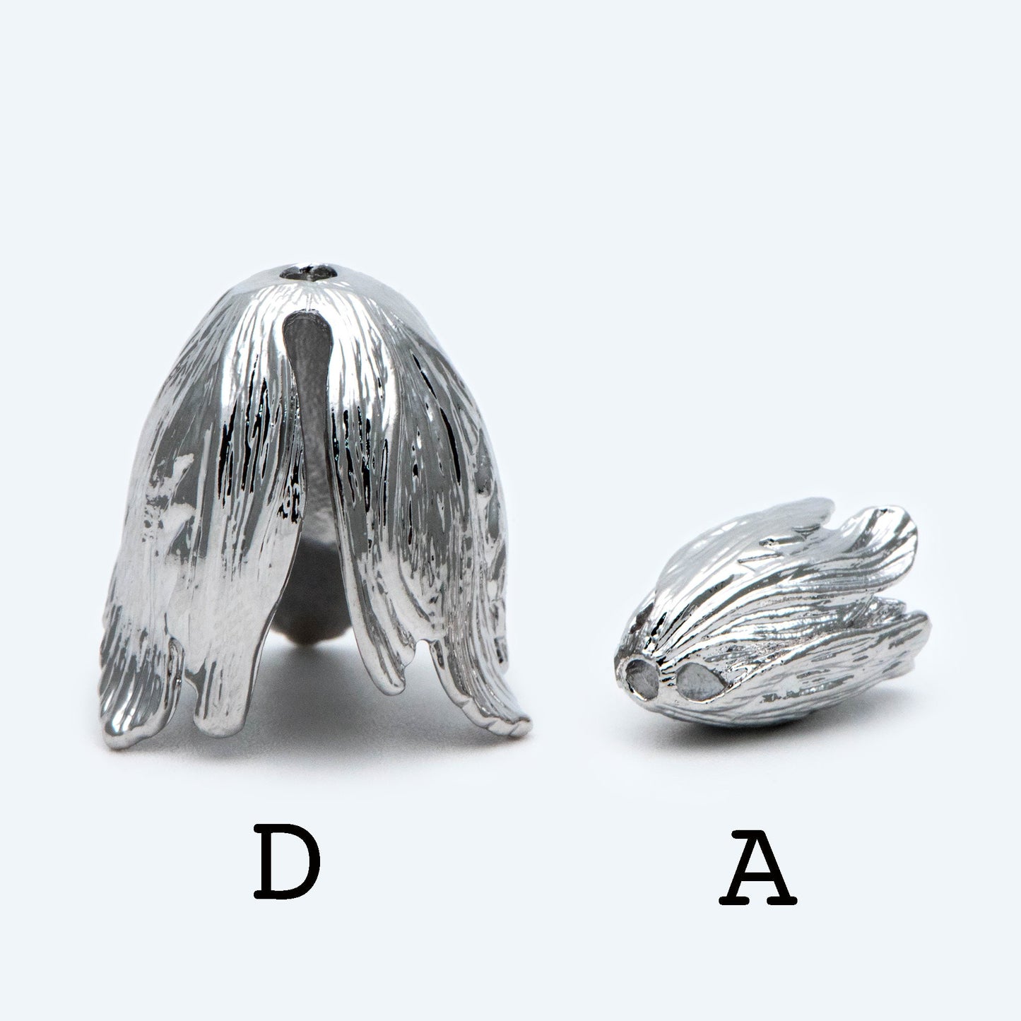 10pcs Large Flower Bead Caps, Real Gold/ Rhodium plated Brass Tulip Cap, Floral Tassel Caps, Lead Nickel Free (GB-057)