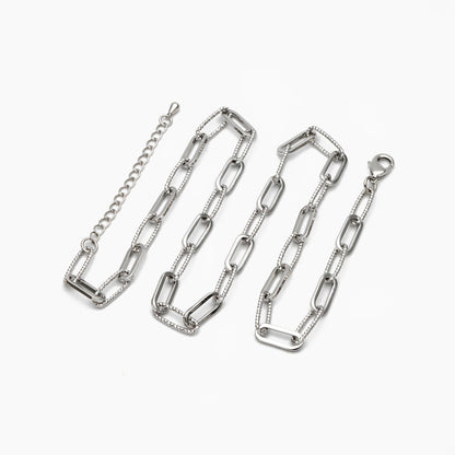 Gold/ Silver Oval Link Chain 5.5mm, Finished Bracelet/ Anklet/ Necklace with Extender Chain, Ready to Wear (#LK-409)