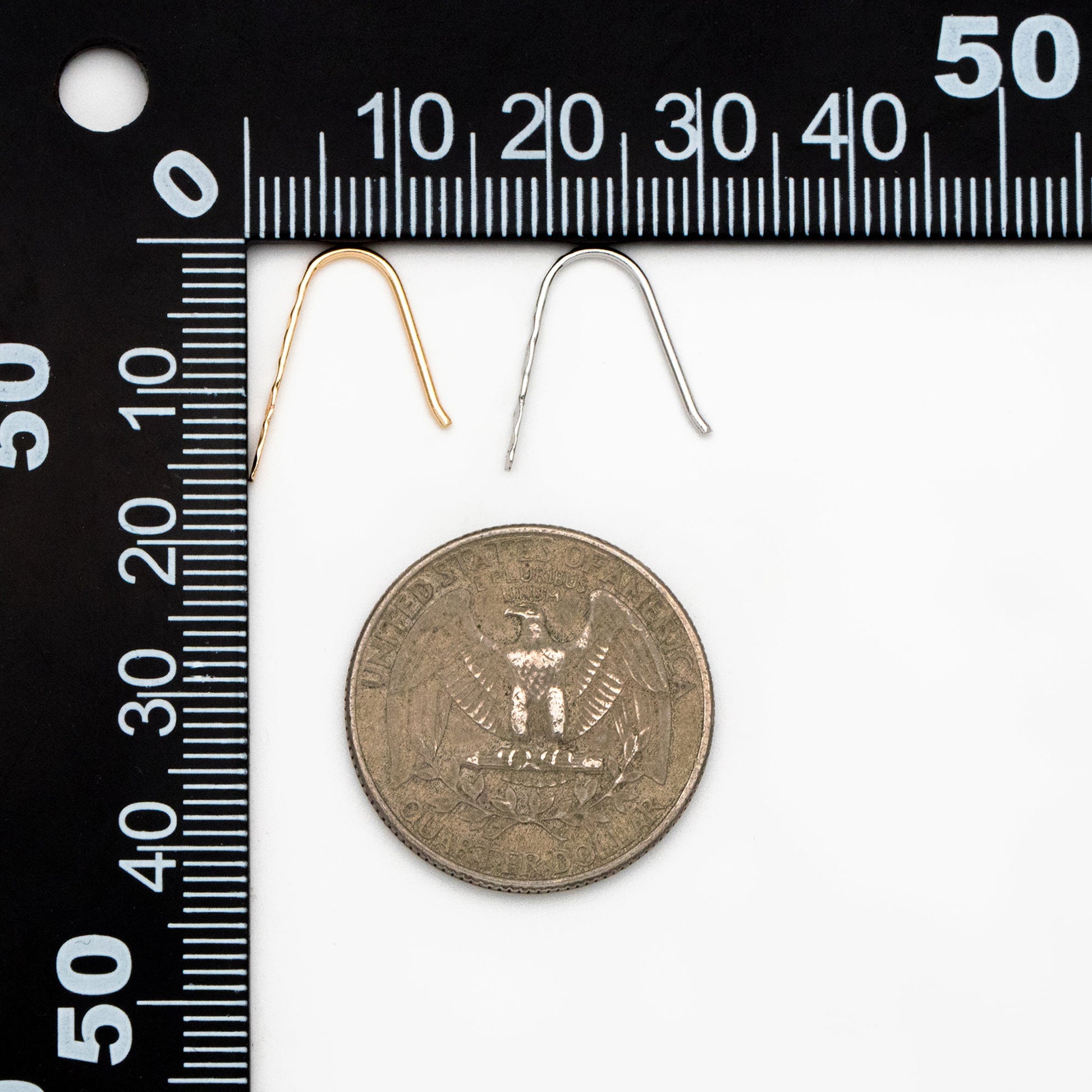 10pcs Gold/ Silver Hammered Ear Hooks, Gold/ Rhodium plated Brass, Minimalist Bar Earrings (GB-4429)