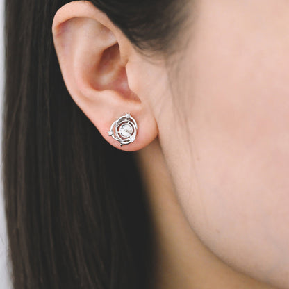 4pcs Gold/ Silver Stud Earring Findings, Pearl Peg Earring Mounts,Half Drilled Pearl Post Earring Settings (GB-2284)