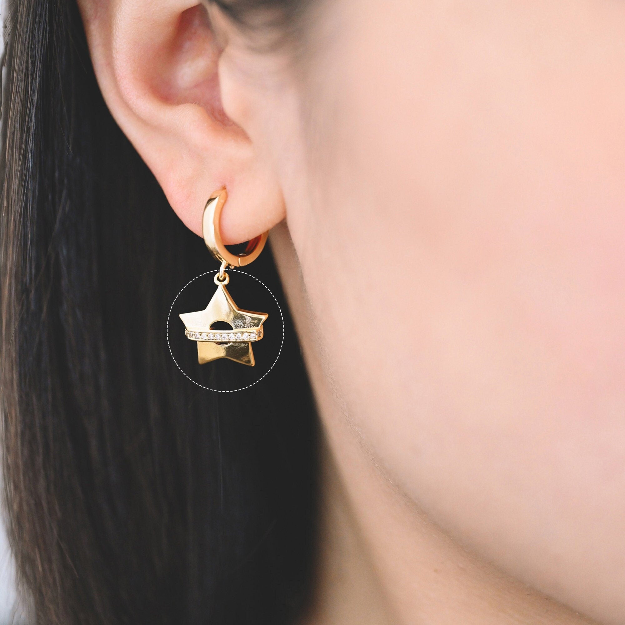 4pcs CZ pave Star Charms, Gold Star Pendants for Necklace/ Earrings, Jewelry Making Supplies, DIY Material Wholesale (GB-2900-J)