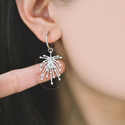 4pcs CZ Pave Gold/ Silver tone Fireworks Charm 27x14mm, DIY Pendant Drop Bail, Peg Pearl Findings, Pearl Setting (GB-1424)