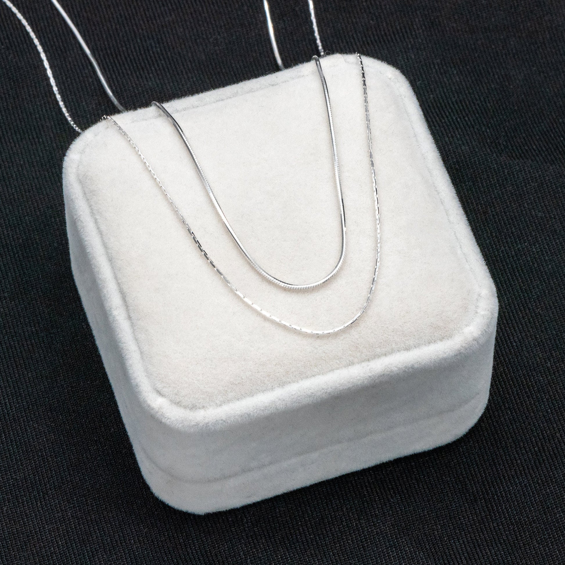 Sterling Silver Double Layer Necklace, Dainty Snake Chain Necklace, Gold/ Silver, Ready to Wear (CY-040)