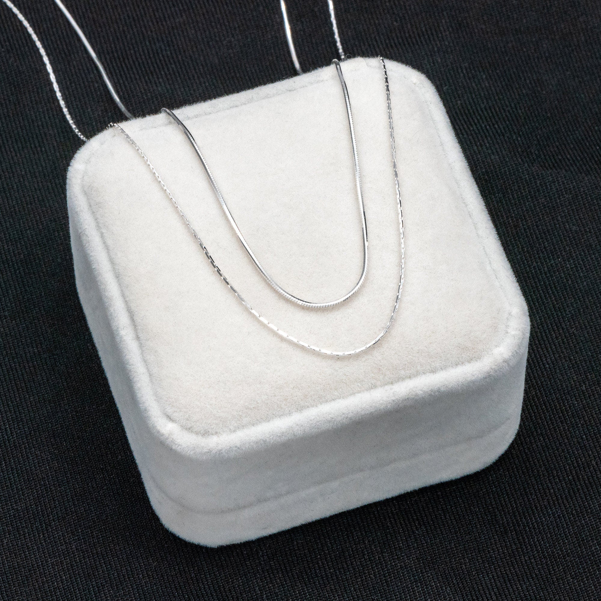 Sterling Silver Double Layer Necklace, Dainty Snake Chain Necklace, Gold/ Silver, Ready to Wear (CY-040)