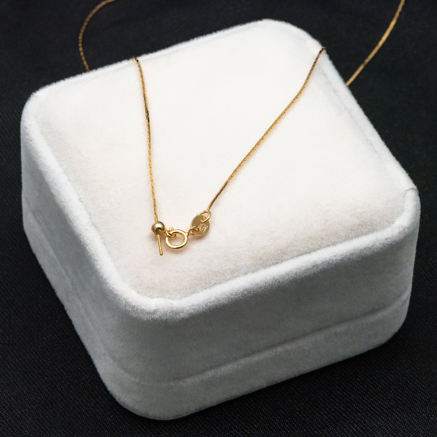 Adjustable Sterling Silver Necklace, 0.5mm Dainty Snake Chain, Gold/ Rhodium plated Finished Chain, 17 Inch Ready to Wear (CY-043)