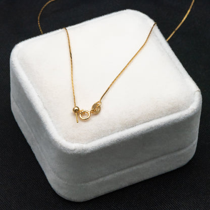 Adjustable Sterling Silver Necklace, 0.5mm Dainty Snake Chain, Gold/ Rhodium plated Finished Chain, 17 Inch Ready to Wear (CY-043)