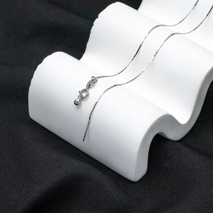 Adjustable Sterling Silver Necklace, 0.5mm Dainty Snake Chain, Gold/ Rhodium plated Finished Chain, 17 Inch Ready to Wear (CY-043)