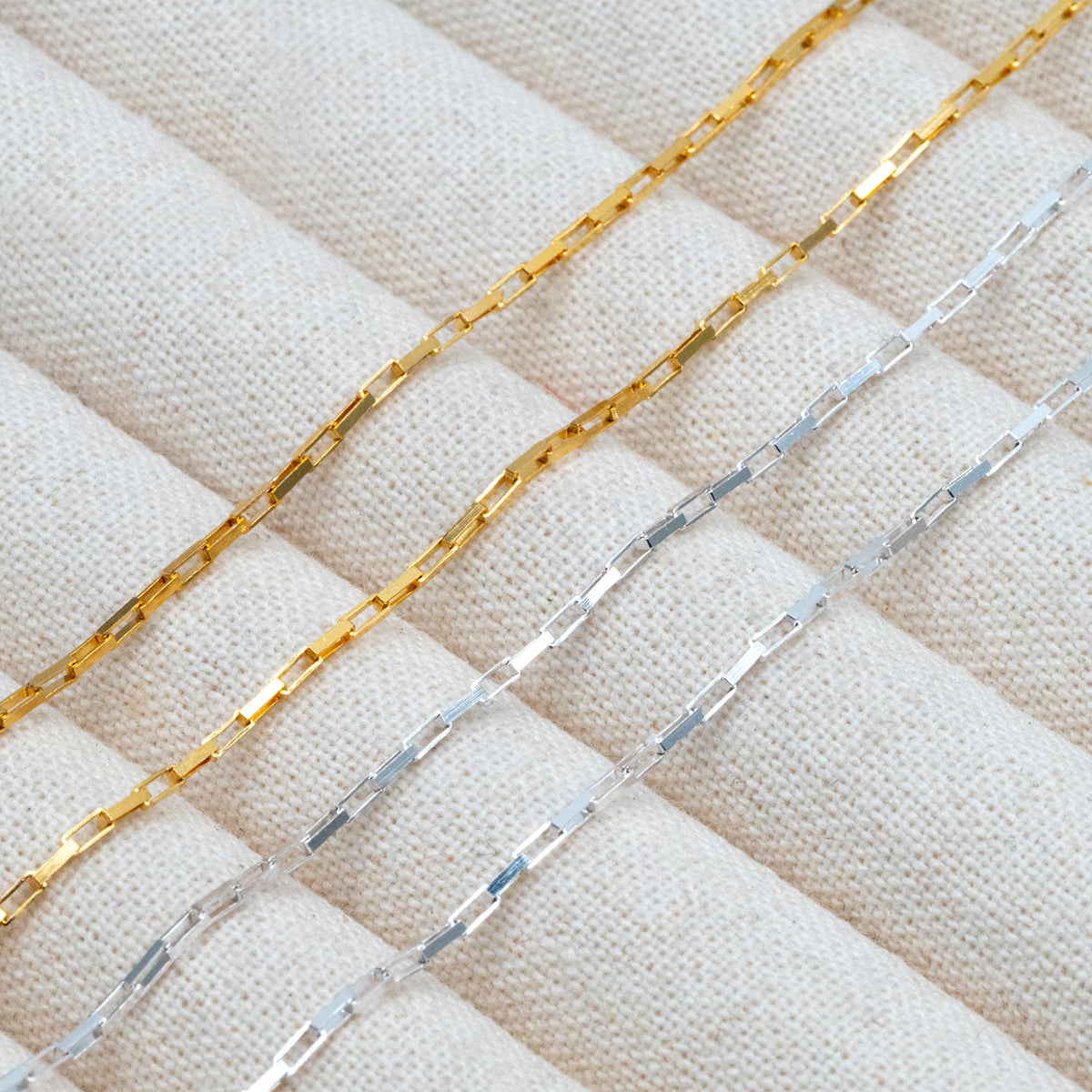 Adjustable Sterling Silver Necklace, 1.2mm Dainty Box Chain, Minimalist Necklace, 16-18 Inch Ready to Wear (CY-045)