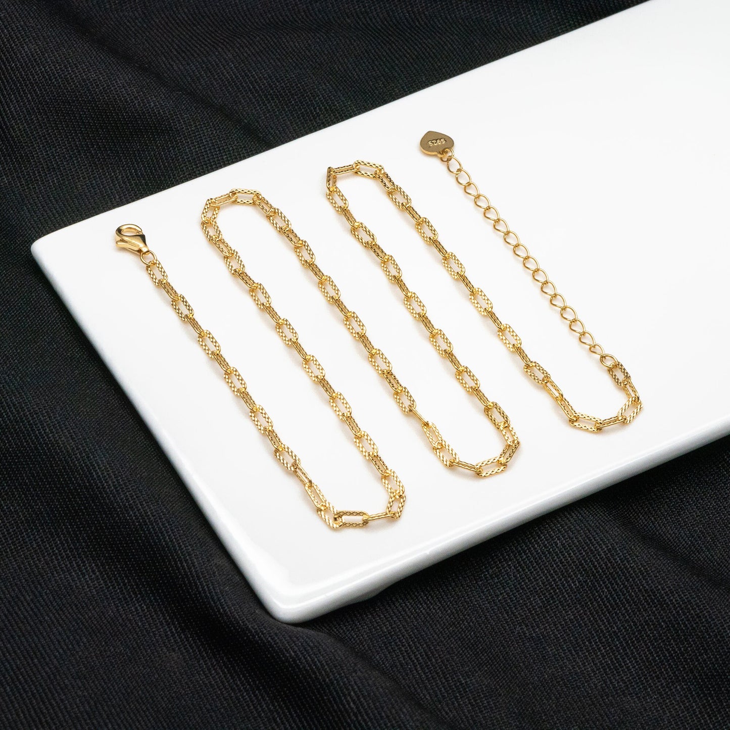 Adjustable Sterling Silver Necklace, 2.6mm Dainty Cable Chain, Minimalist Necklace, 16-18 Inch Ready to Wear (CY-046)