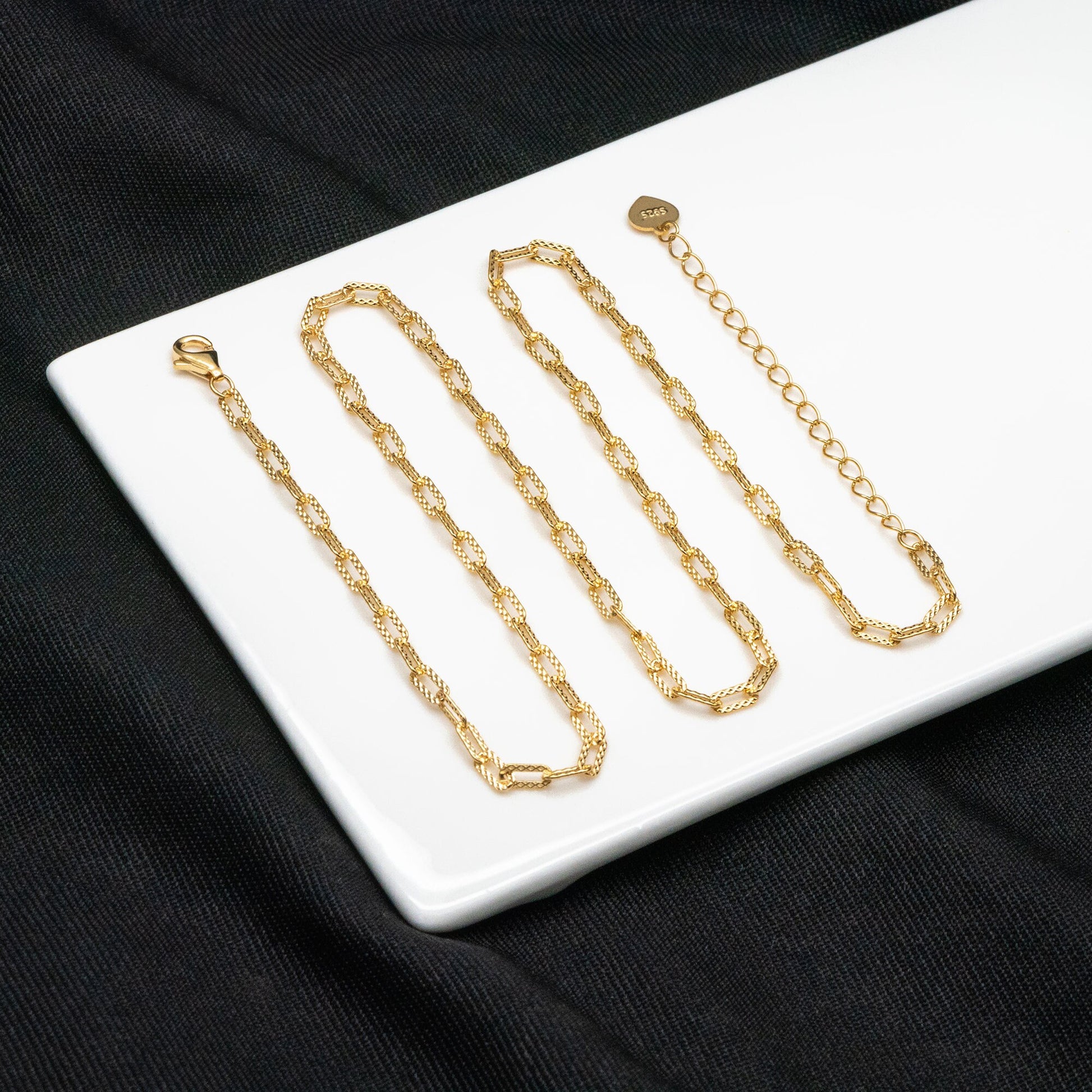 Adjustable Sterling Silver Necklace, 2.6mm Dainty Cable Chain, Minimalist Necklace, 16-18 Inch Ready to Wear (CY-046)