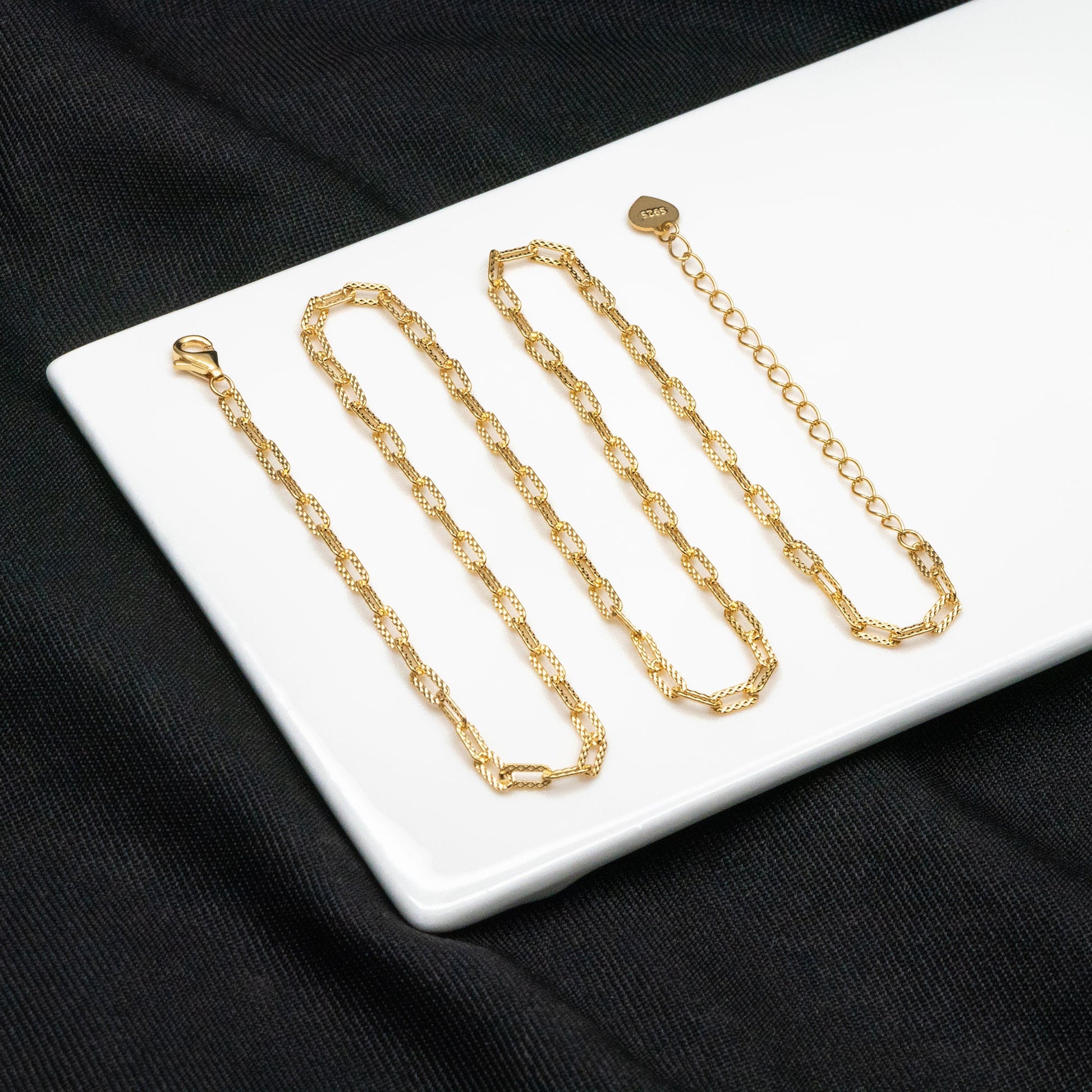 Adjustable Sterling Silver Necklace, 2.6mm Dainty Cable Chain, Minimalist Necklace, 16-18 Inch Ready to Wear (CY-046)