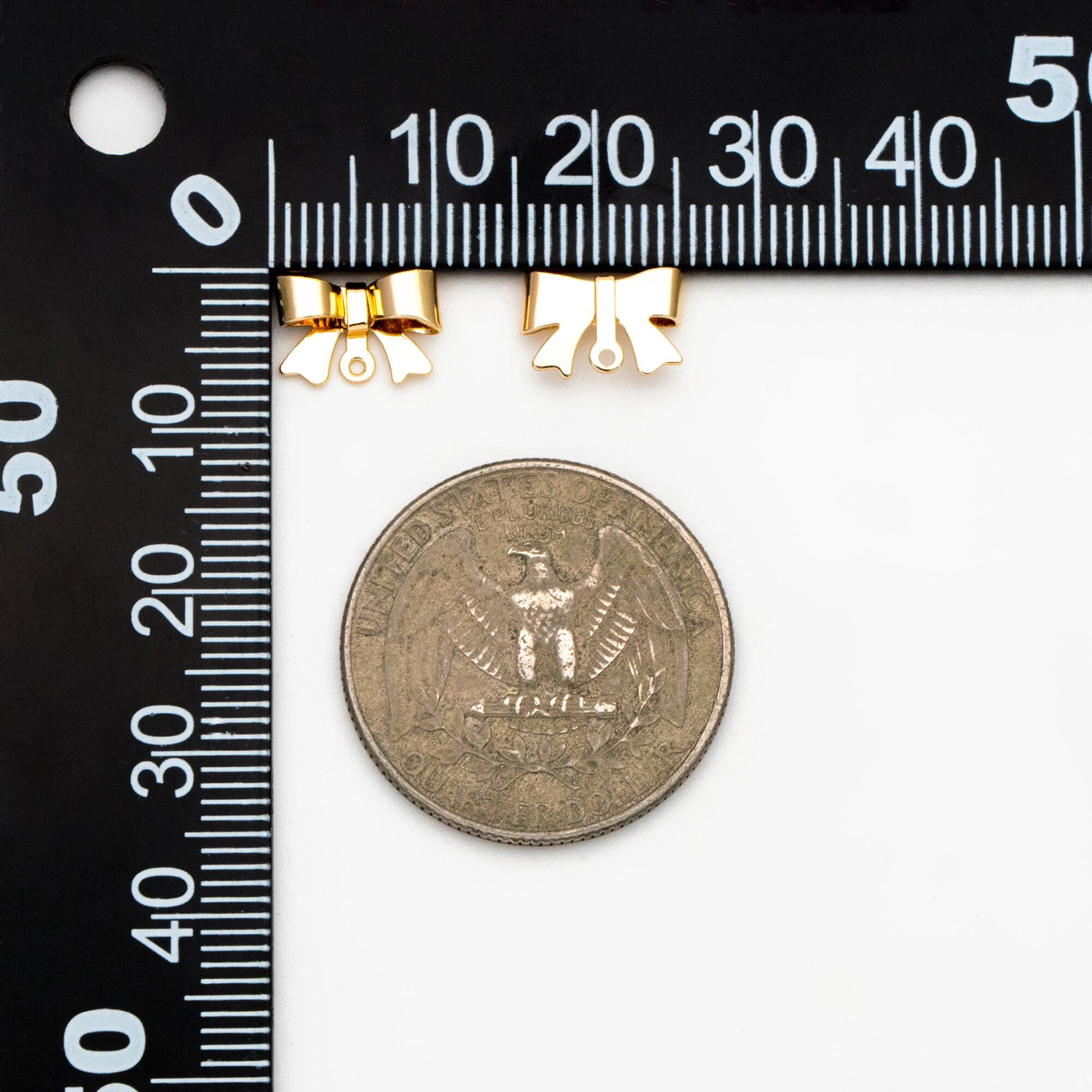 10pcs Gold Bowknot Charms, 18K Gold plated Brass Bow Knot Pendant (#GB-4368)