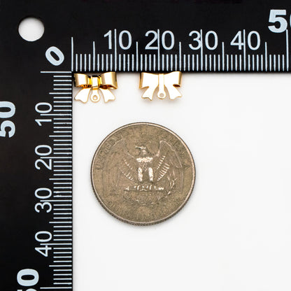 10pcs Gold Bowknot Charms, 18K Gold plated Brass Bow Knot Pendant (#GB-4368)