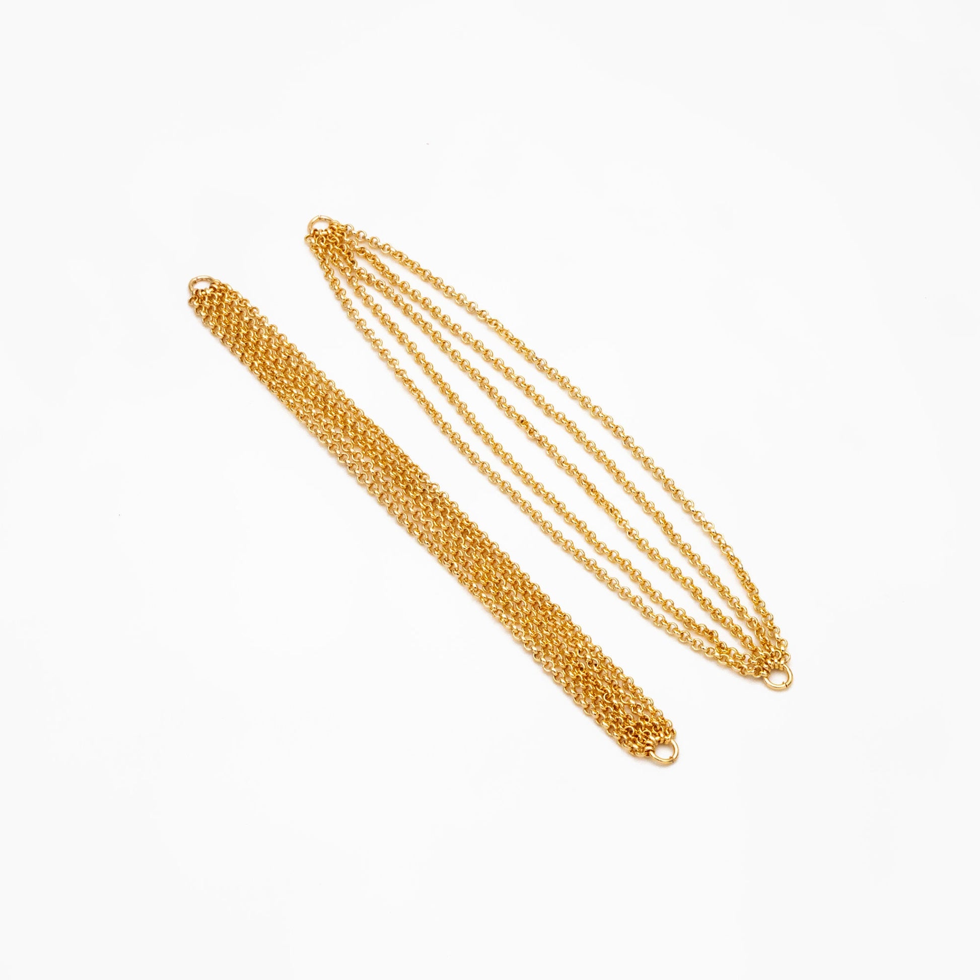 4pcs Dangle Gold Chain Connector, Gold plated Brass, Necklace Bracelet Components (GB-4378)