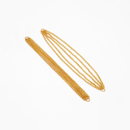 4pcs Dangle Gold Chain Connector, Gold plated Brass, Necklace Bracelet Components (GB-4378)