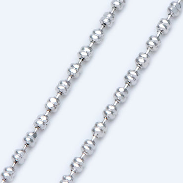 Gold/ Silver tone Ball Chains 1.5mm, Gold/ Rhodium plated Brass, DIY Necklace Chain Wholesale (#LK-229)/ 1 Meter=3.3 ft
