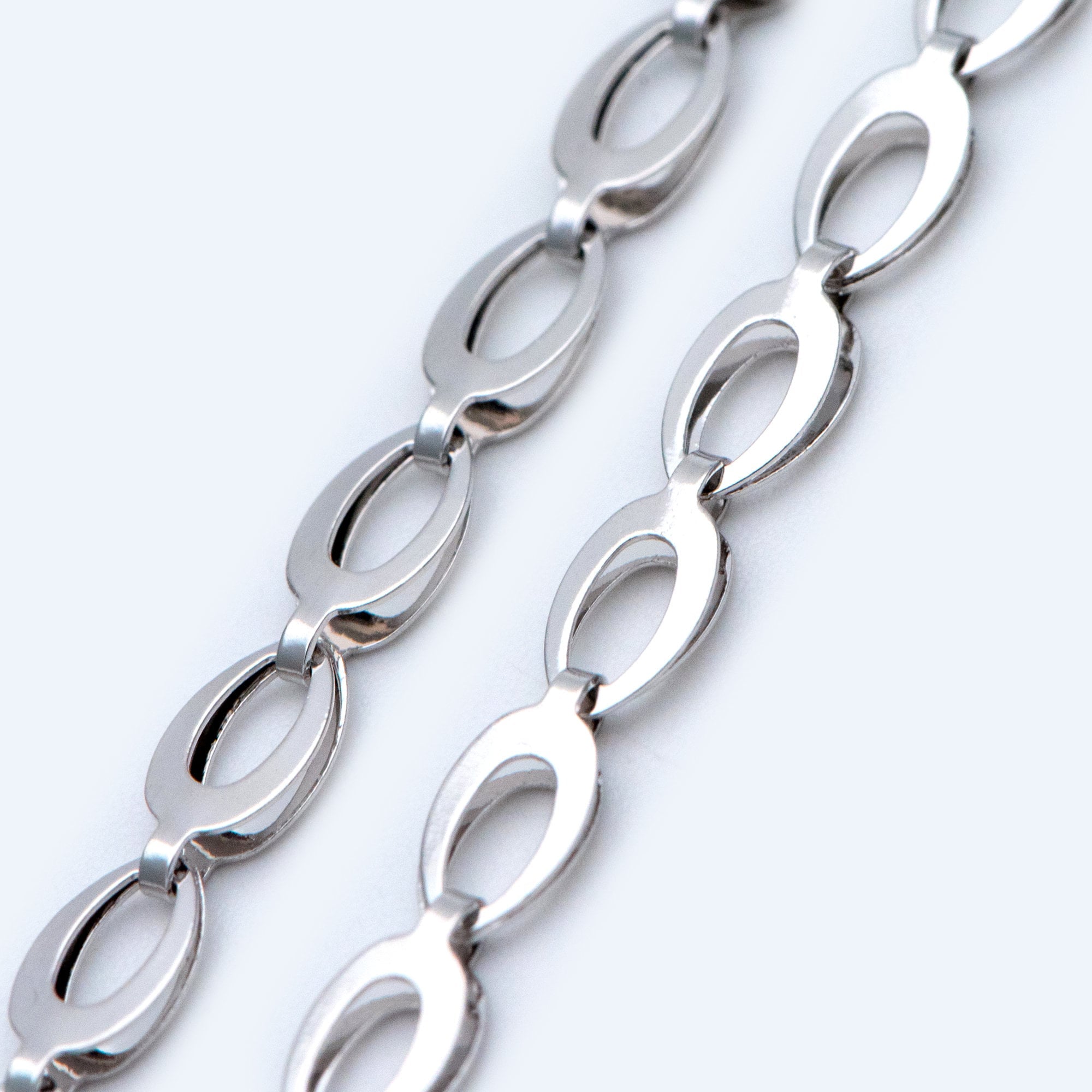 Gold/ Silver tone Specialty Chains, Gold/ Rhodium plated Brass, Link Size 4x8mm, Bulk Chain Wholesale (#LK-232)/ 1 Meter=3.3 ft