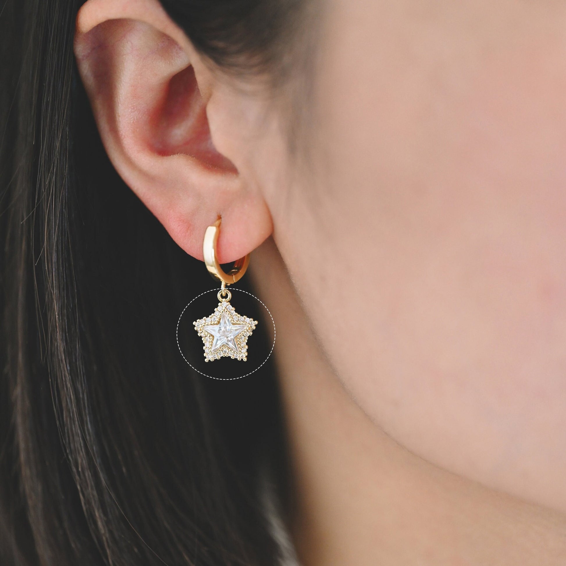 10pcs CZ pave Star Charms 14x13mm, Gold Star Pendants for Necklace/ Earrings, Jewelry Making Supplies, DIY Material Wholesale (GB-162-J)