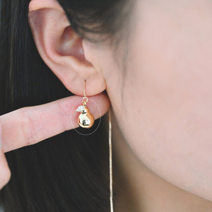 4pcs Gold CZ Pave Gourd Charms, Real Gold plated Brass, Gourd Pendants (GB-2400)