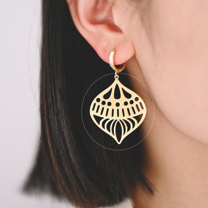 4pcs Gold/ Silver Geometry Teardrop Connector, Geometric Earring Charms, Teardrop Pendant Charms, Laser Cut Geometric Jewelry (GB-2402)