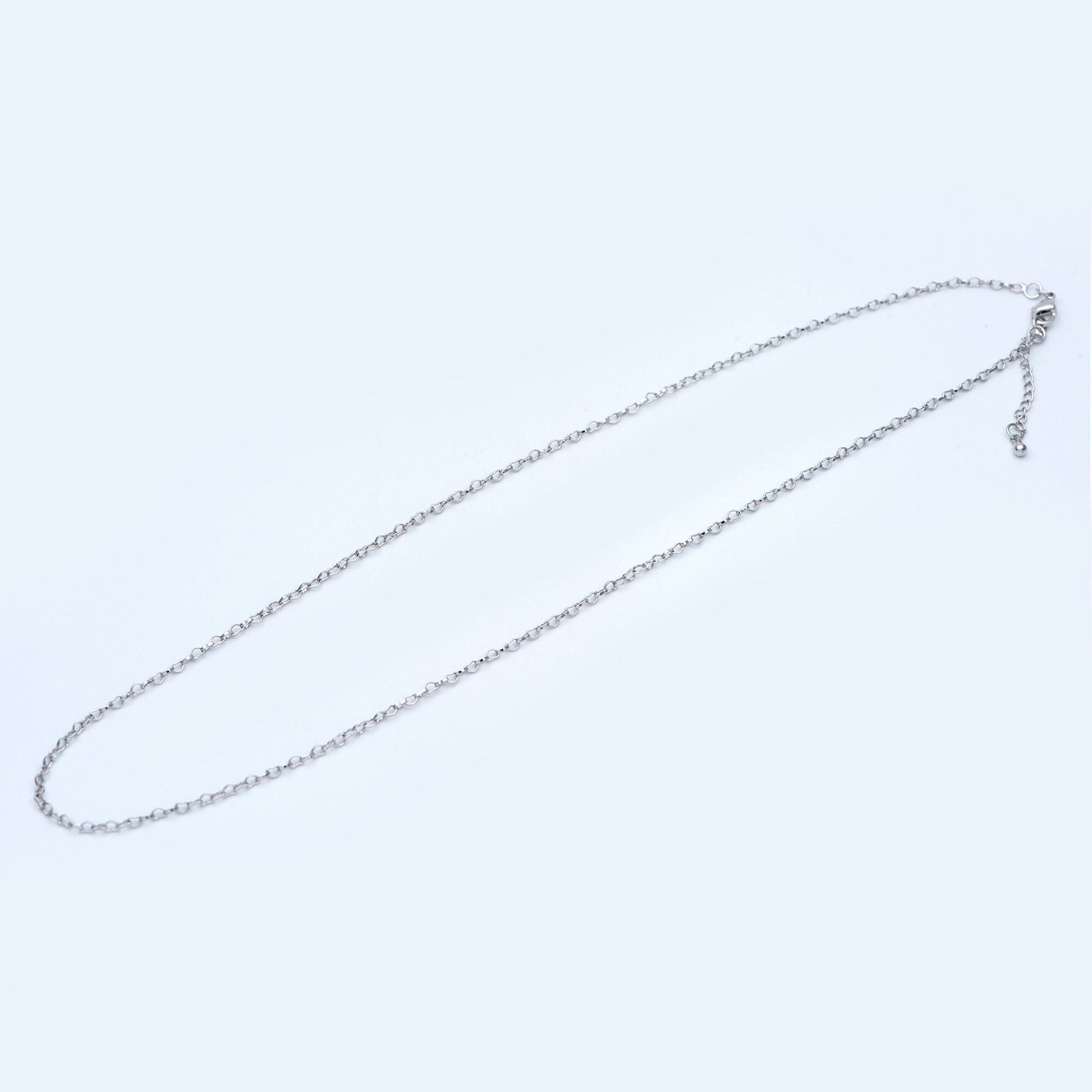 1pc Gold/ Silver Tone Heart Chains 2.2mm, 18 Inch Finished Necklace with Extender Chain, Ready to Wear (#LK-310)