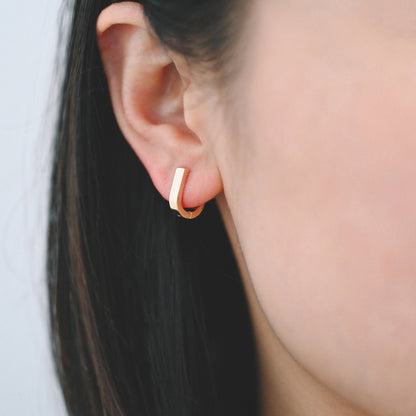 4pcs Horseshoe Huggie Earrings, 18K Gold/ Rhodium plated Stainless Steel, U-Shape Hoop Earring Components (GB-2742)