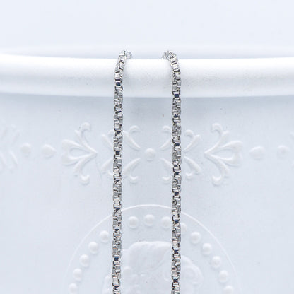 Gold/ Silver Tone Twisted Box Chains 1.8mm, Gold/ Rhodium plated Brass Box Chain Wholesale (#LK-234)/ 1 Meter=3.3 ft