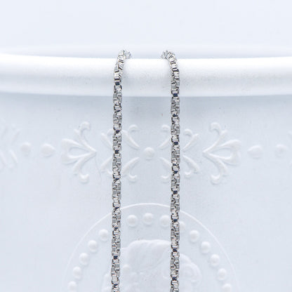 Gold/ Silver Tone Twisted Box Chains 1.8mm, Gold/ Rhodium plated Brass Box Chain Wholesale (#LK-234)/ 1 Meter=3.3 ft