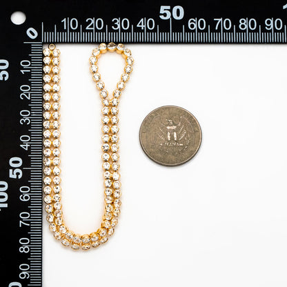 2pcs CZ Pave Gold/ Silver Tone Chain Connector 180mm, 18K Real Gold/ Rhodium plated Brass, Long Tassel Necklace Components (GB-4382)