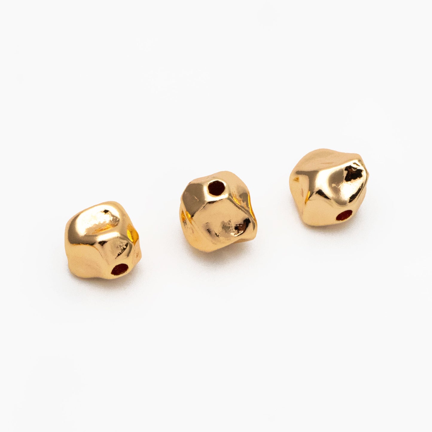 10pcs Irregular Stone Spacer Beads, Gold plated Brass, Jewelry Making, Diy Material, Jewelry Supplies (GB-2956-D)
