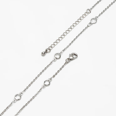 Adjustable Bracelet/ Anklet/ Necklace with Extender, 18K Gold/ Rhodium plated Brass, Crystal Coin Bead Chain, Ready to Wear (#LK-147-4.5)