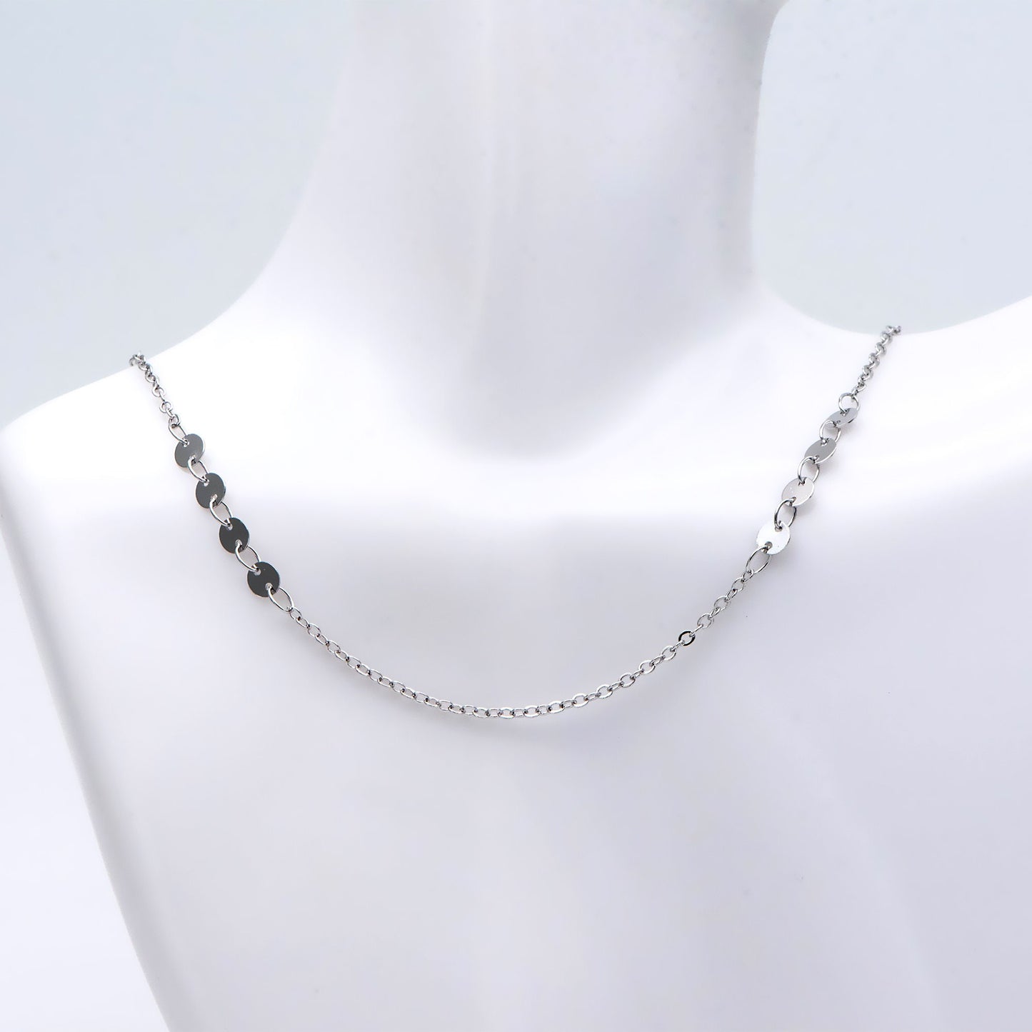 Gold/ Silver/ Rose Gold Cable Chain with Round Disc 4mm, Disk Beaded Chain, Geometric Jewelry Chain (#LK-190)/ 1 Meter=3.3 ft